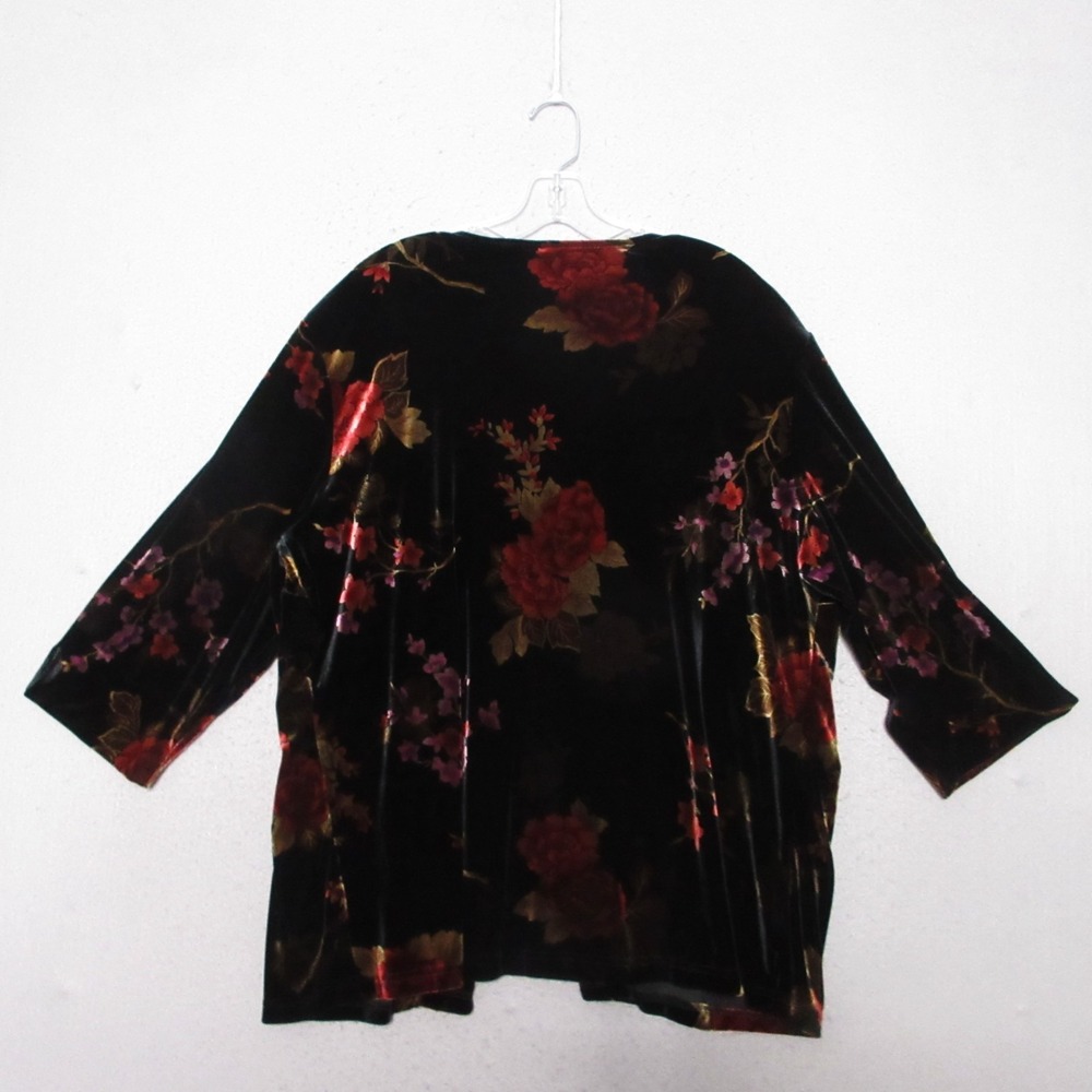 Laura Scott Top Plus 16 18 Dark Floral Velvet Whimsigoth Grunge Y2K Vintage Vamp - Picture 2 of 10